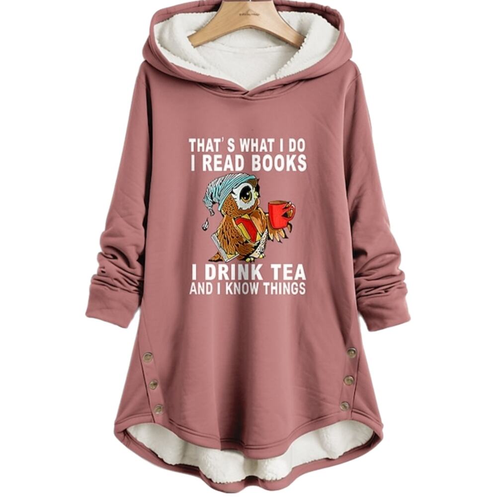 Soft Hoodie Sweatshirt Pullover Brush Pink
Sherpa Graphic Owl Women's Small